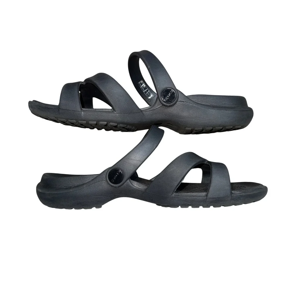Crocs Swiftwater Sandal Womens 7 Black Excellent Strappy Comfort 205472
